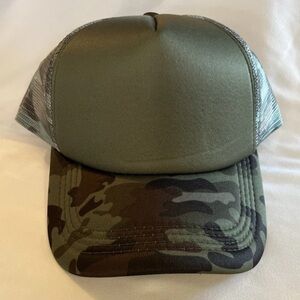 Olive Green Camo Trucker Hat